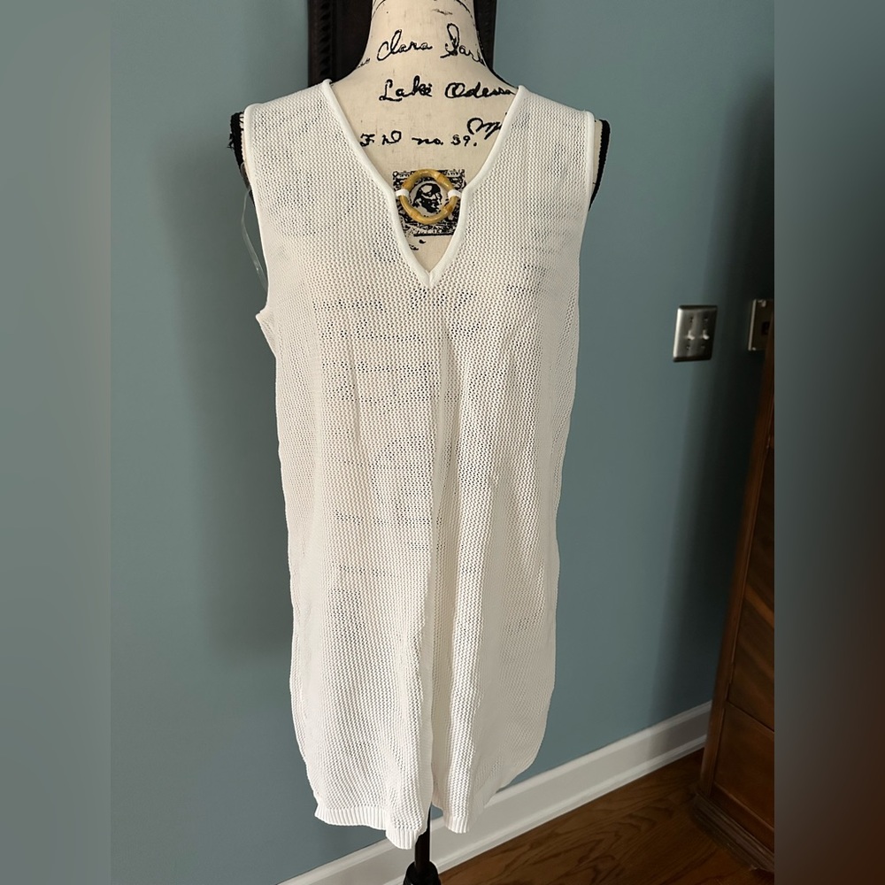 House of Harlow White Sleeveless Knit Cover Up